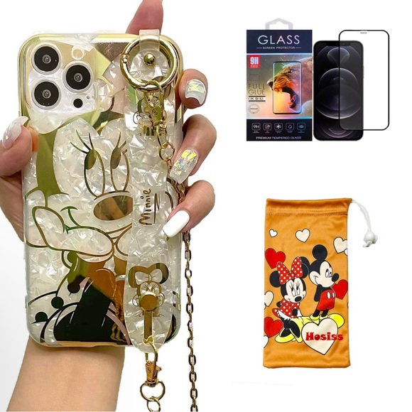 iPhone 13 Pro Max 6.7" with HD Screen Protector, Minnie Mouse with chain & stand - Picture 2 of 8